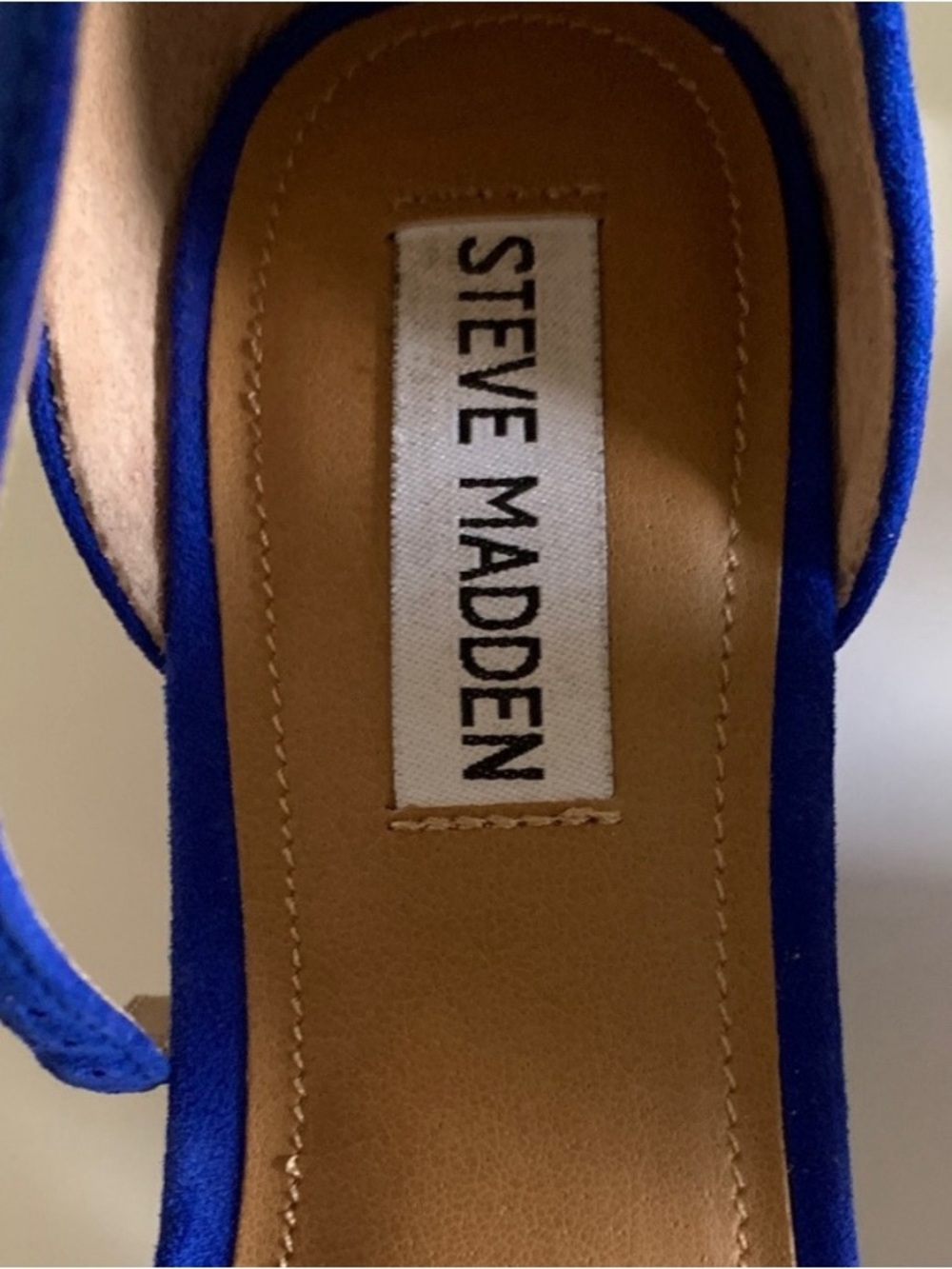 Steve Madden Cobalt Blue Suede Ankle-Strap Sandals - Picture 4 of 6